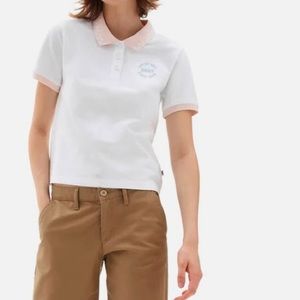 NWOT Vans How To Duffy Polo Top: White, Size Small